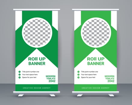 Roll up banner template  and travel banner design  free vector
