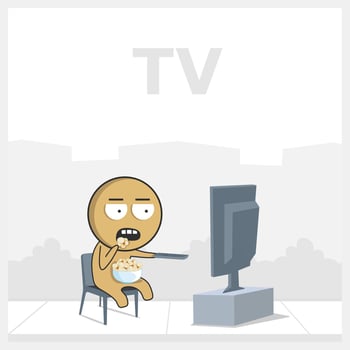 Man watching tv vector