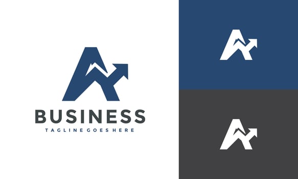 letter A arrow up logo vector