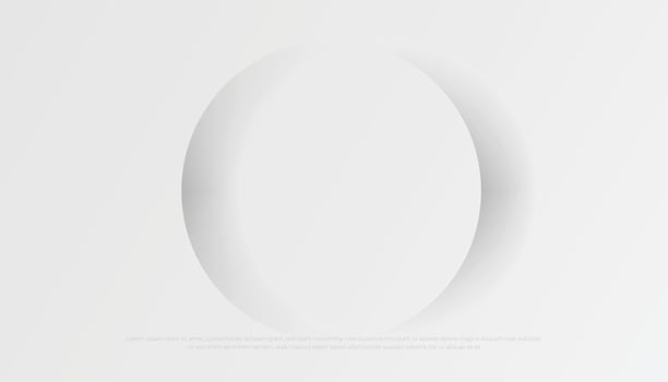 Abstract Transparent Circles with Drop Shadow on White Background, Paper Cut Style. Vector Illustration