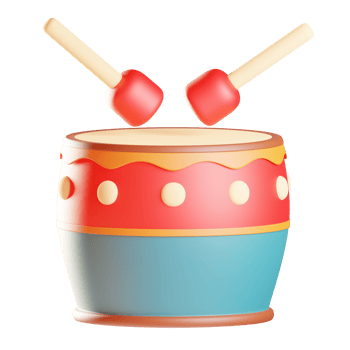 Chinese Traditional Drum 3d Illustration png