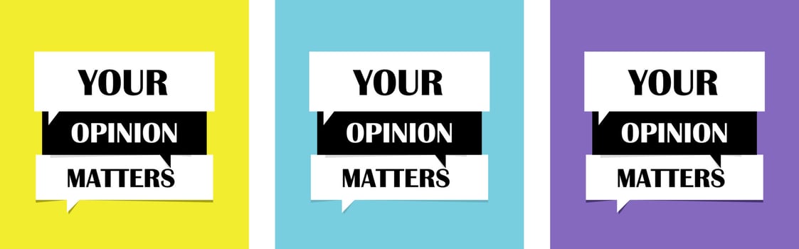 Your opinion matters set of posters vector