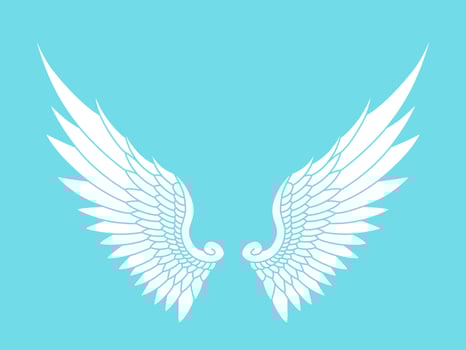 Vector logo icon white angel wings