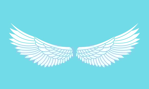 Vector logo icon white angel wings