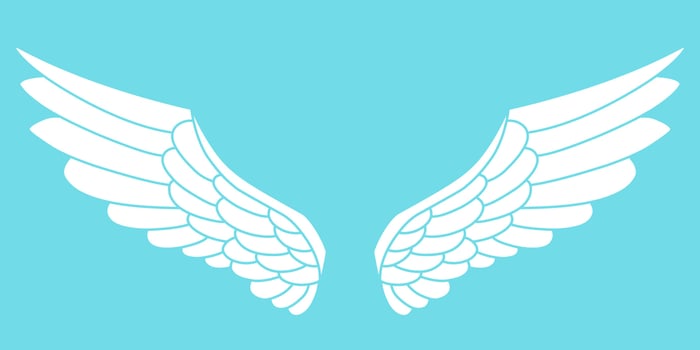 Vector logo icon white angel wings