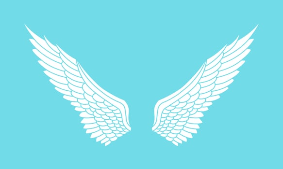 Vector logo icon white angel wings