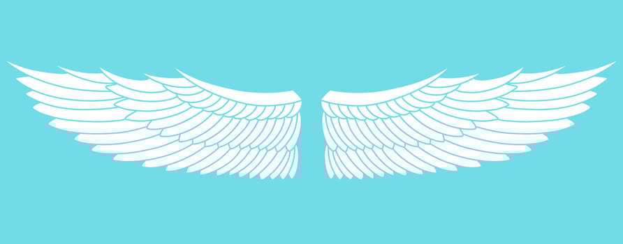 Vector logo icon white angel wings