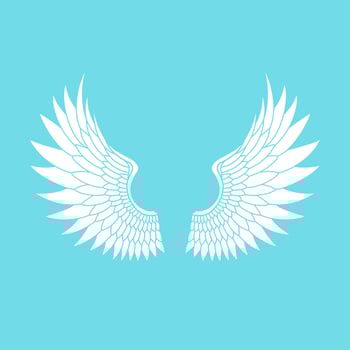 Vector logo icon white angel wings