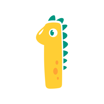 dinosaur number design birthday party for kids png