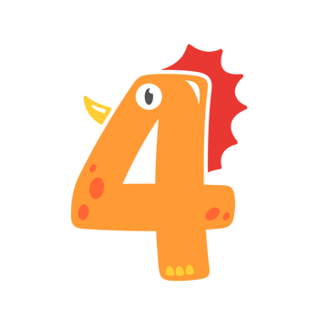 dinosaur number design birthday party for kids png