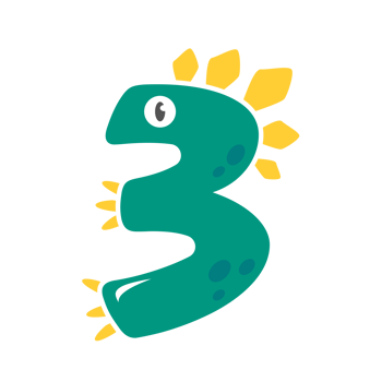 dinosaur number design birthday party for kids png