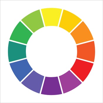 color chart wheel, gradient rainbow, circular rainbow. vector