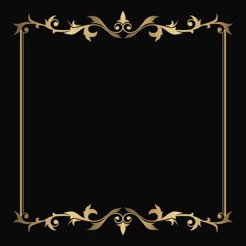 gold vintage frame border ornament vector