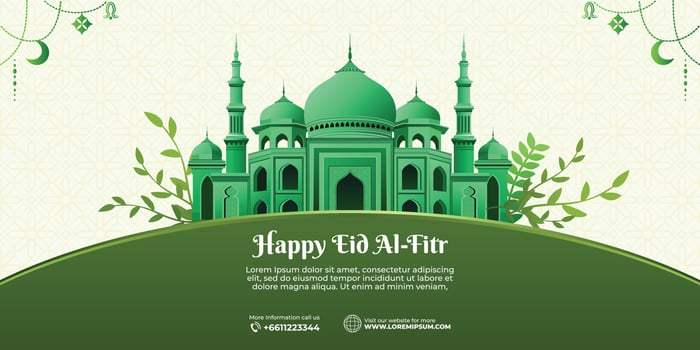 Happy eid al fitr greeting card vector illustration