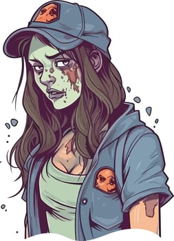 sexy zombie girl illustration design vector