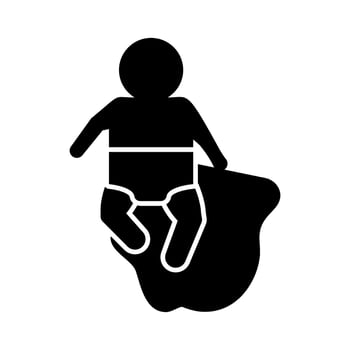Baby, stomach ache vector icon