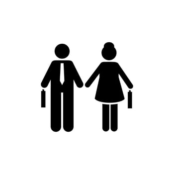 Pictogram of woman, man, jobless vector icon