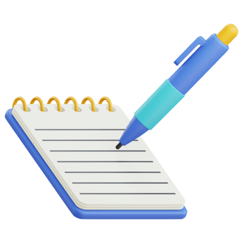 Notebook and ballpoint business icon png