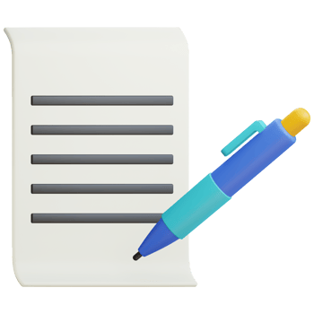 Paper and ballpoint business icon png