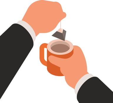 Vector Image Of Hands Holding A Cup Of Tea