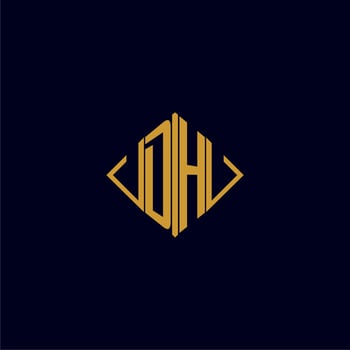 DH initial monogram square logo design ideas vector