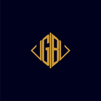 GB initial monogram square logo design ideas vector