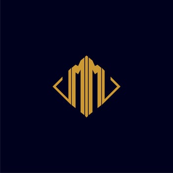 MM initial monogram square logo design ideas vector