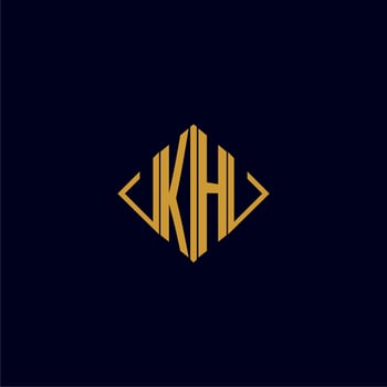 KH initial monogram square logo design ideas vector