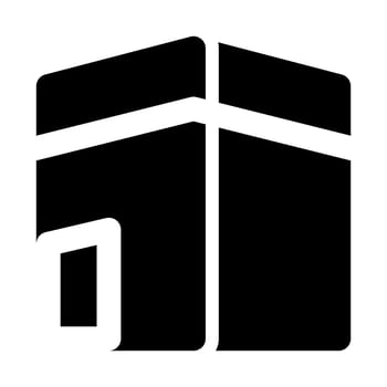 kabaa of ramadan month outline icon set vector