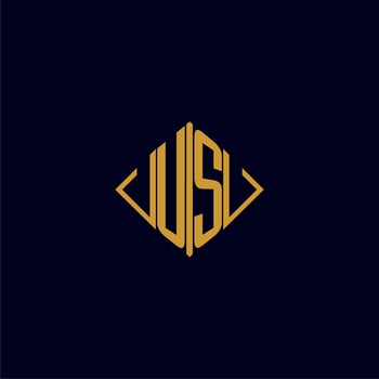 US initial monogram square logo design ideas vector