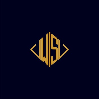 WS initial monogram square logo design ideas vector