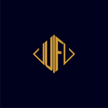 UF initial monogram square logo design ideas vector
