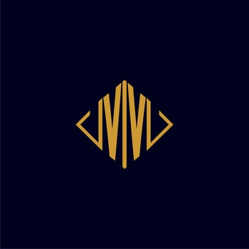 VV initial monogram square logo design ideas vector