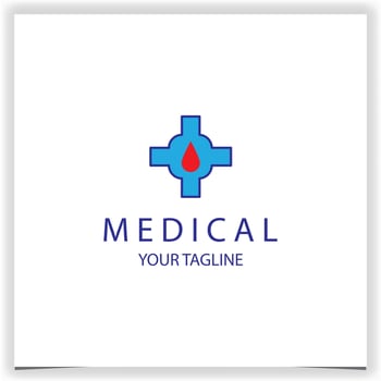 blood drop health cross logo premium elegant template vector eps 10