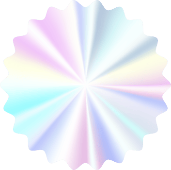 Holographic sticker. Silver label gradient stamp. Metal texture badge. Iridescent rainbow foil in star shape. Neon emblem png