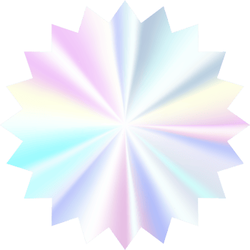Holographic sticker. Silver label gradient stamp. Metal texture badge. Iridescent rainbow foil in star shape. Neon emblem png