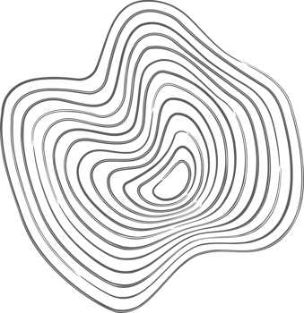 Tree rings organic pattern. Topography line circle. Nature wavy contour shape. Topographic icon png