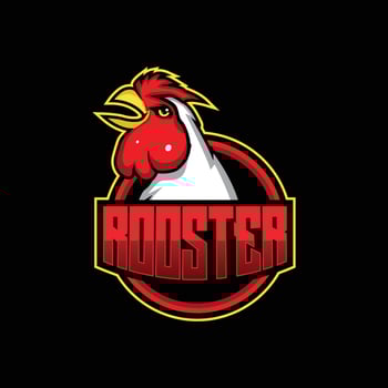 Rooster mascot sport logo design Vector illustration and esports team log