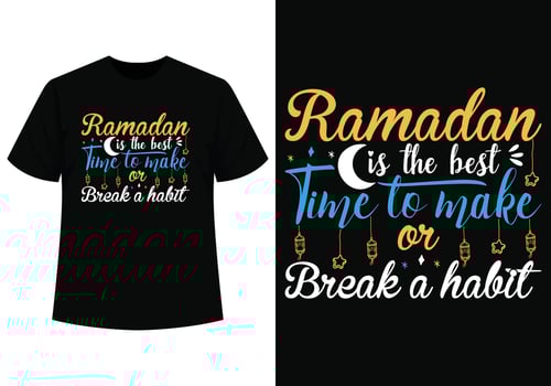 Ramadan is the best time t-shirt design vector