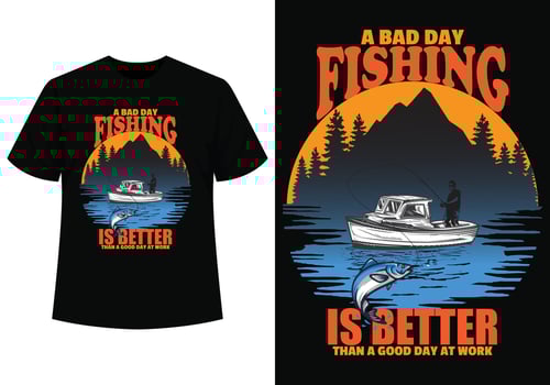 A bad day fishing t-shirt design vector