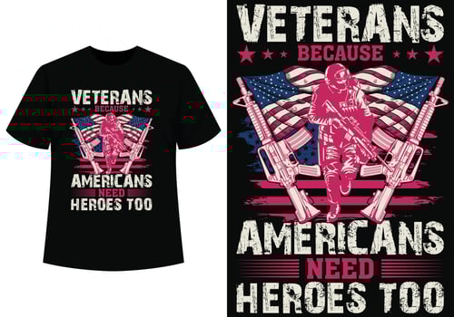 American veterans t-shirt design vector