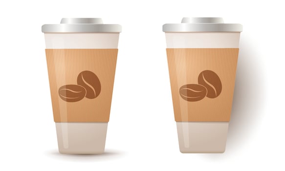 paper mug with coffee vector