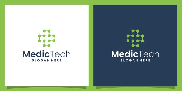Medical cross logo design template with technology logo graphic design vector illustration. Symbol, icon, creative.