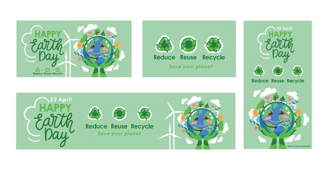 World environment day set of banners. Save the planet. Vector. vector