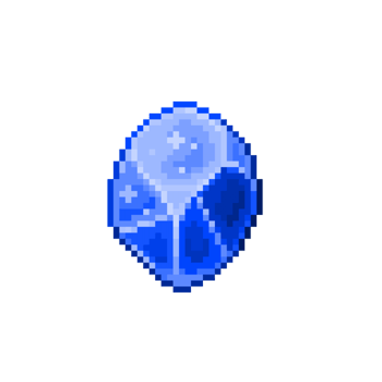 An 8-bit retro-styled pixel-art illustration of a sapphire nugget. png
