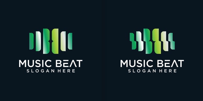 letter B with Pulse music player element. Logo template electronic music, equalizer, store, nightclub, disco. Audio wave logo concept vector