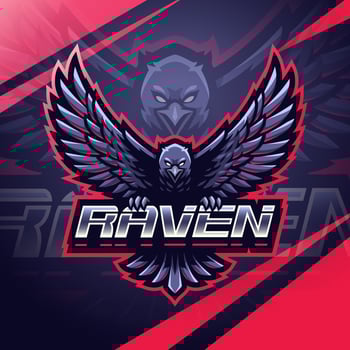 Ravens sport mascot logo design vector