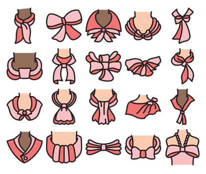 Set of clothing accessories icons. png