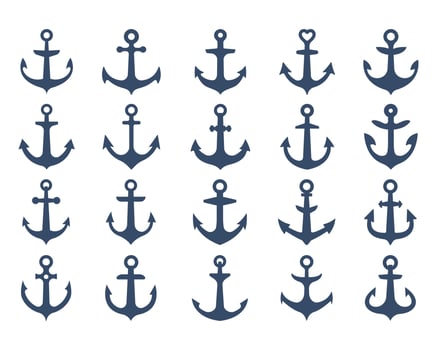 iron anchor icon ocean navigation equipment vector