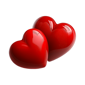 Valentines Day 3d Stereo Love Red Hearts png